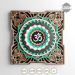 Archivo DXF Mandala Lotus Om para Corte Láser | Diseño SVG para Proyectos de Madera y CNC - Imagen 2