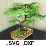 Diseño Vectorial de Bonsái 3D para Corte Láser en Madera de 3mm - Archivos SVG y DXF para Bricolaje