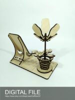 Soporte para teléfono con flores 3D - Archivos láser cortados SVG, DXF, PDF - Imagen 4