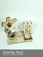 Soporte para teléfono con flores 3D - Archivos láser cortados SVG, DXF, PDF - Imagen 3
