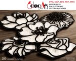 Plantillas de decoración de pared con flores SVG DXF para corte láser y Cricut - 20 diseños instantáneos - Imagen 3