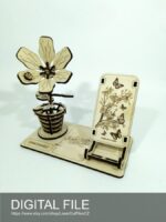 Soporte para teléfono con flores 3D - Archivos láser cortados SVG, DXF, PDF - Imagen 7