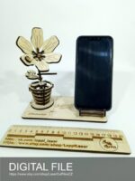 Soporte para teléfono con flores 3D - Archivos láser cortados SVG, DXF, PDF - Imagen 6