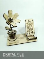 Soporte para teléfono con flores 3D - Archivos láser cortados SVG, DXF, PDF - Imagen 2