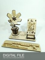 Soporte para teléfono con flores 3D - Archivos láser cortados SVG, DXF, PDF - Imagen 5