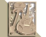Paquete SVG de guitarra 3D para corte láser en madera contrachapada y papel - Diseño multicapa - Imagen 2