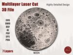 Luna llena 3D de 7 capas SVG y DXF para corte láser, decoración boho de arte de pared - Imagen 2