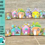 SVG de Casas de Conejo de Pascua para Corte Láser - Diseño Perfecto para Glowforge