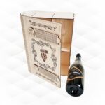 Caja de vino cortada con láser en forma de libro, decoración original para cocina y regalo navideño. - Imagen 3