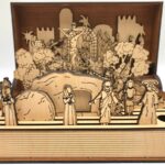 Libro desplegable de Semana Santa en DXF y SVG para corte láser - Ayuda didáctica y exhibición de madera