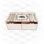 Caja de vino cortada con láser en forma de libro, decoración original para cocina y regalo navideño. - Imagen 4