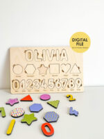 Números y Letras en SVG para Corte Láser - Rompecabezas Escolar - Descarga Digital Glowforge - Imagen 2