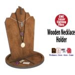 Soporte de collar de madera para exhibición de joyas - Archivos de corte láser Ai, Svg, Pdf, Dxf