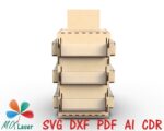 Soporte giratorio para estante de exhibición - Archivos SVG y DXF para corte láser en madera - Imagen 5