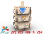Soporte giratorio para estante de exhibición - Archivos SVG y DXF para corte láser en madera - Imagen 6