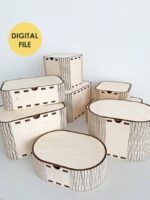 Pack de Cajas de Regalo Cortadas con Láser en 8 Tamaños - Archivos SVG, DXF, DWG, Ai para Glowforge - Imagen 4