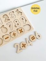 Números y Letras en SVG para Corte Láser - Rompecabezas Escolar - Descarga Digital Glowforge - Imagen 5