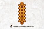 Vector de Chakras en Capas 3D SVG | Arte Merkaba | Chakra Sacro Metatrón | Geometría Sagrada - Imagen 8