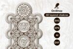 Vector de Chakras en Capas 3D SVG | Arte Merkaba | Chakra Sacro Metatrón | Geometría Sagrada - Imagen 4