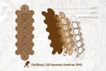 Vector de Chakras en Capas 3D SVG | Arte Merkaba | Chakra Sacro Metatrón | Geometría Sagrada - Imagen 2
