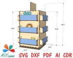 Soporte giratorio para estante de exhibición - Archivos SVG y DXF para corte láser en madera - Imagen 3