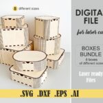 Pack de Cajas de Regalo Cortadas con Láser en 8 Tamaños - Archivos SVG, DXF, DWG, Ai para Glowforge