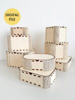 Pack de Cajas de Regalo Cortadas con Láser en 8 Tamaños - Archivos SVG, DXF, DWG, Ai para Glowforge - Imagen 2