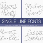 Fuente de línea única para grabado láser y corte Cricut - Pack Glowforge incluido