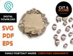 Adorno navideño familiar personalizado en SVG para corte láser - Familia Santa Hat - Imagen 2