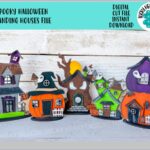 Casas Embrujadas de Halloween en SVG para Corte Láser - Diseño Iluminado para Glowforge