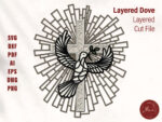 Plantilla de corte láser paloma sagrada en capas 3D para cruz religiosa en madera contrachapada SVG DXF - Imagen 8