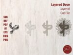 Plantilla de corte láser paloma sagrada en capas 3D para cruz religiosa en madera contrachapada SVG DXF - Imagen 2
