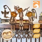 Conjunto Espeluznante de Hombre Calabaza para Decoración Halloween - Archivo Láser Lightburn D1 Pro
