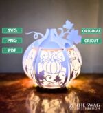 Plantilla SVG Linterna de Calabaza para Halloween - Archivo DIY para Corte y Decoración de Papeles - Imagen 3