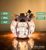 Plantilla SVG Linterna de Calabaza para Halloween - Archivo DIY para Corte y Decoración de Papeles - Imagen 5