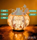 Plantilla SVG Linterna de Calabaza para Halloween - Archivo DIY para Corte y Decoración de Papeles