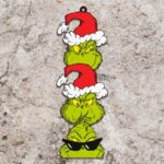 Cartel Navideño de Navidad SVG para Corte Láser - Decoración de Puerta de Dibujos Animados