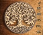 Árbol de la vida SVG multicapa para corte láser 3D | Decoración de pared de madera elegante - Imagen 2