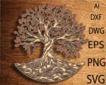 Árbol de la vida SVG multicapa para corte láser 3D | Decoración de pared de madera elegante - Imagen 5