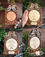 Juego de recuerdo de alas de ángel para corte láser - Adorno memorial y decoración del hogar en SVG y PDF - Imagen 2