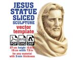 Plantilla vectorial de estatua de Jesús para corte láser - Decoración religiosa SVG, DXF, PDF