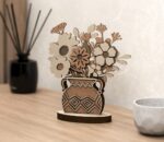 Florero de mandala 3D multicapa para corte láser | Archivo SVG y DXF para decoración de mesa - Imagen 4
