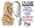Plantilla vectorial de estatua de Jesús para corte láser - Decoración religiosa SVG, DXF, PDF - Imagen 3