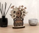 Florero de mandala 3D multicapa para corte láser | Archivo SVG y DXF para decoración de mesa