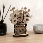 Florero de mandala 3D multicapa para corte láser | Archivo SVG y DXF para decoración de mesa