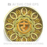 Conjunto de 7 Vectores de Chakras en Madera para Corte CNC SVG - Arte Digital Multicapa - Imagen 4