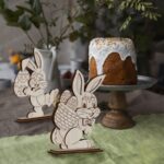 Plantilla SVG para Corte Láser: Decoración de Mesa de Conejo de Pascua - Pack Glowforge DXF - Imagen 3