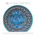 Conjunto de 7 Vectores de Chakras en Madera para Corte CNC SVG - Arte Digital Multicapa - Imagen 7