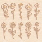 Paquete de 50 Flores Silvestres SVG DXF para Corte Láser Glowforge y Cricut - Adornos de Madera y Regalos - Imagen 7