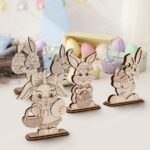 Plantilla SVG para Corte Láser: Decoración de Mesa de Conejo de Pascua - Pack Glowforge DXF - Imagen 5